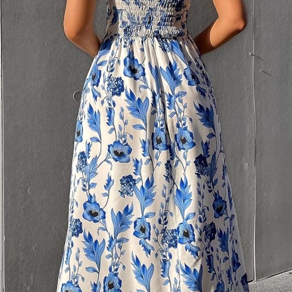 Blue and white boho dress - Picture 2 of 5